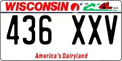 WI license plate 436XXV