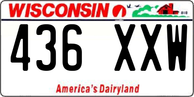 WI license plate 436XXW
