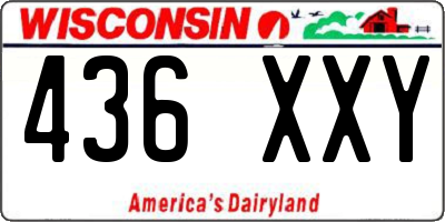 WI license plate 436XXY