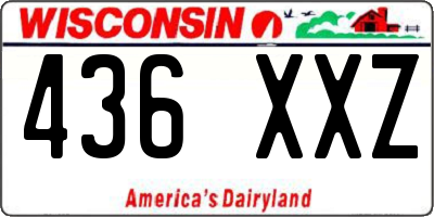 WI license plate 436XXZ