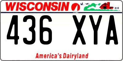 WI license plate 436XYA
