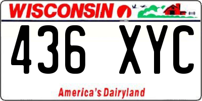 WI license plate 436XYC