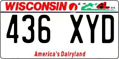 WI license plate 436XYD