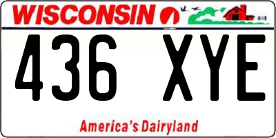WI license plate 436XYE