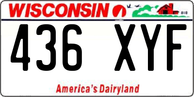 WI license plate 436XYF