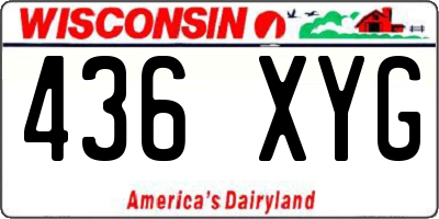 WI license plate 436XYG