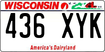 WI license plate 436XYK