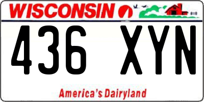 WI license plate 436XYN