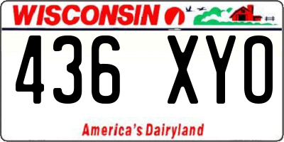 WI license plate 436XYO
