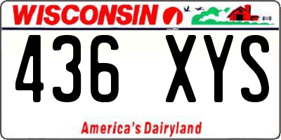 WI license plate 436XYS