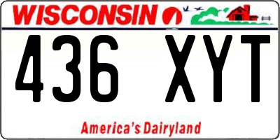 WI license plate 436XYT