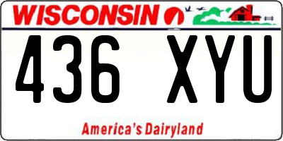 WI license plate 436XYU