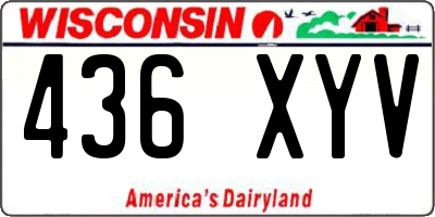 WI license plate 436XYV