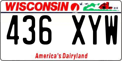 WI license plate 436XYW