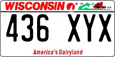 WI license plate 436XYX