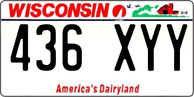 WI license plate 436XYY