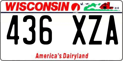 WI license plate 436XZA