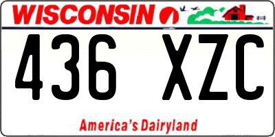 WI license plate 436XZC