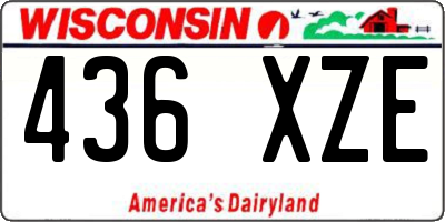 WI license plate 436XZE