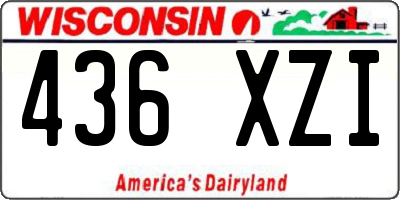 WI license plate 436XZI