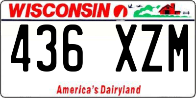 WI license plate 436XZM