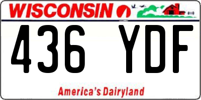 WI license plate 436YDF