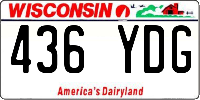 WI license plate 436YDG