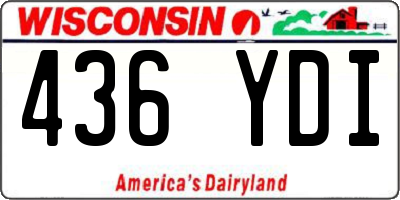 WI license plate 436YDI