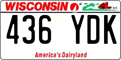 WI license plate 436YDK