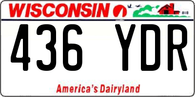 WI license plate 436YDR