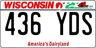 WI license plate 436YDS