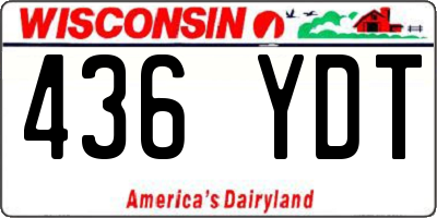 WI license plate 436YDT