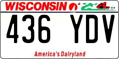 WI license plate 436YDV