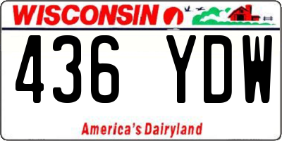 WI license plate 436YDW