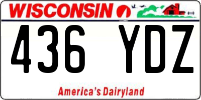WI license plate 436YDZ