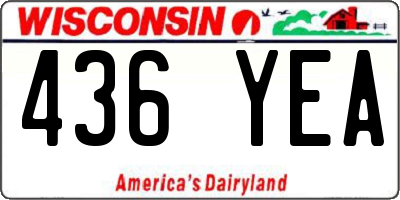 WI license plate 436YEA