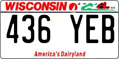 WI license plate 436YEB