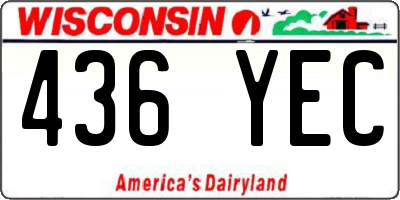 WI license plate 436YEC