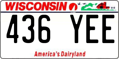 WI license plate 436YEE