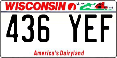 WI license plate 436YEF