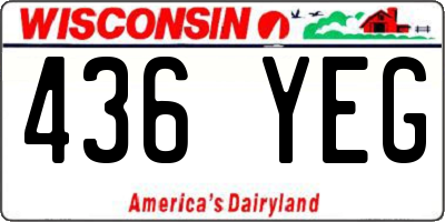 WI license plate 436YEG
