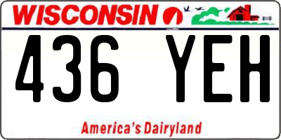 WI license plate 436YEH
