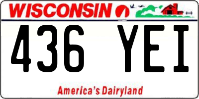 WI license plate 436YEI