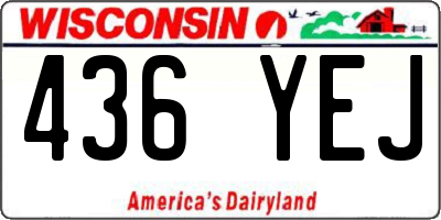 WI license plate 436YEJ