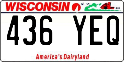 WI license plate 436YEQ
