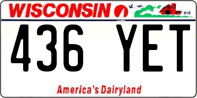 WI license plate 436YET