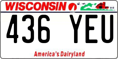 WI license plate 436YEU