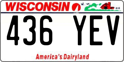 WI license plate 436YEV