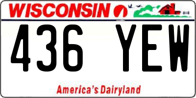 WI license plate 436YEW