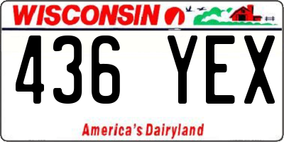 WI license plate 436YEX